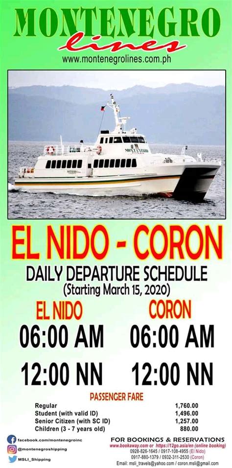 El Nido to Coron and v.v.: Montenegro Lines .